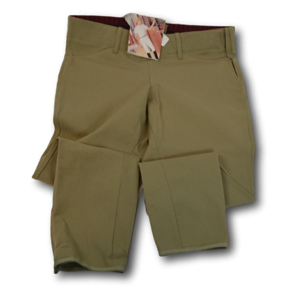 Grand Prix Riding Breeches Suede Knee Patch Beige 32R NWT